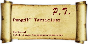 Pengő Tarziciusz névjegykártya